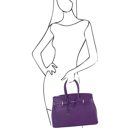 TL Bag - Leather handbag with golden hardware | TL141529 - Premium Leather handbags - Shop now at San Rocco Italia