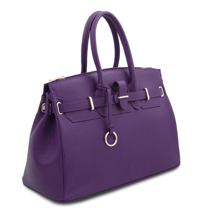 TL Bag - Leather handbag with golden hardware | TL141529 - Premium Leather handbags - Shop now at San Rocco Italia