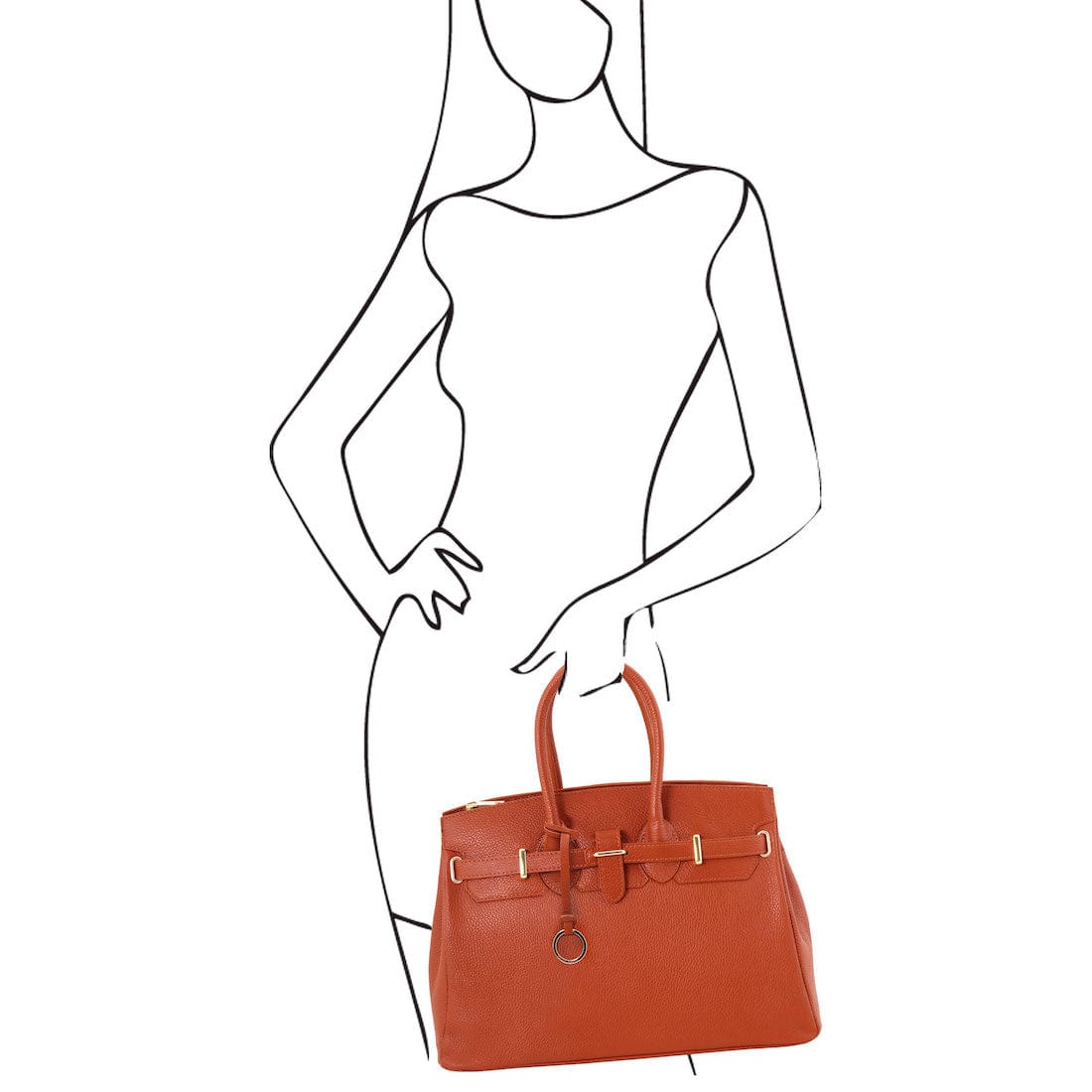 TL Bag - Leather handbag with golden hardware | TL141529 - Premium Leather handbags - Shop now at San Rocco Italia