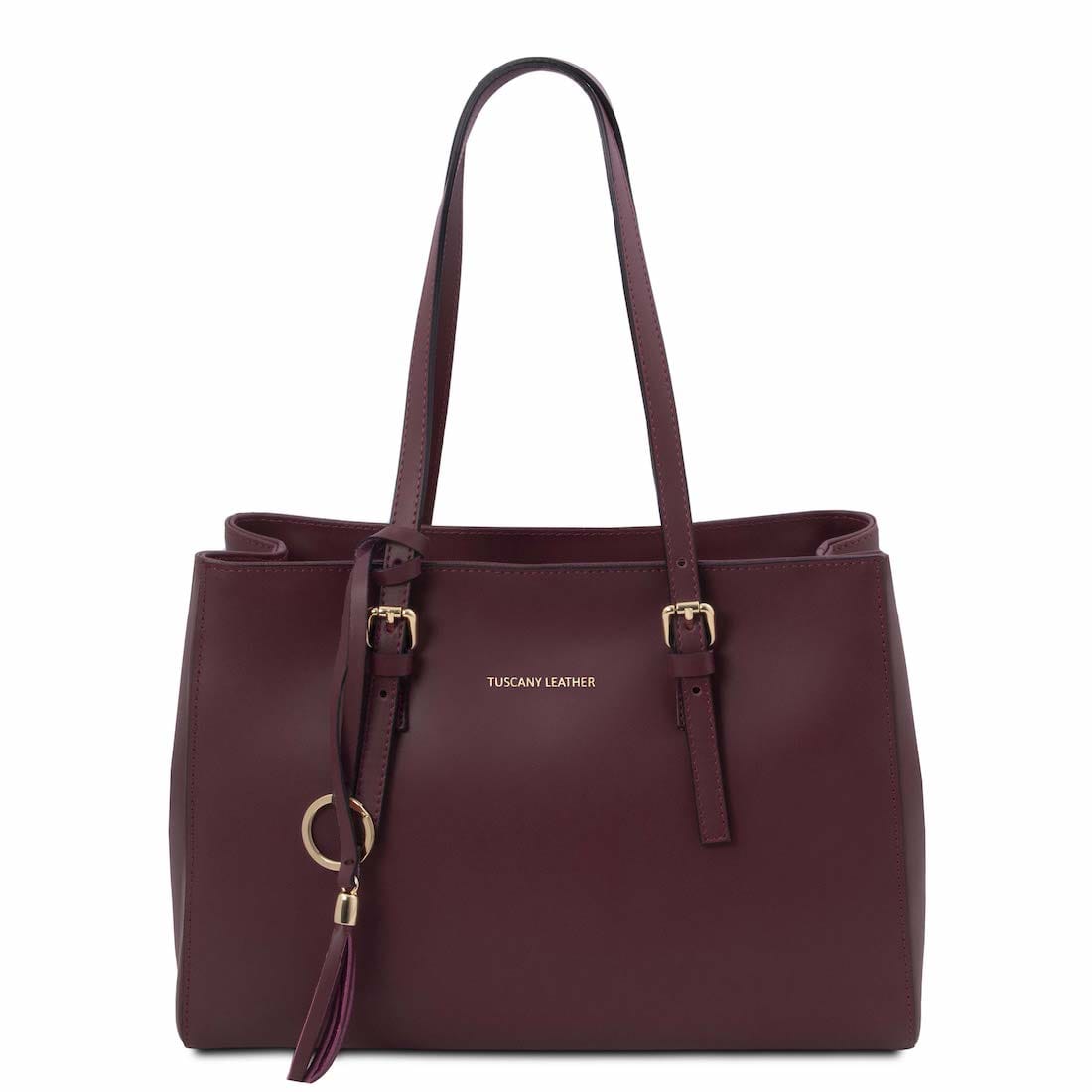 Leather handbags Bordeaux TL Bag - Leather shoulder bag | TL142037 San Rocco Italia