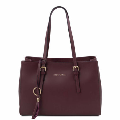 Leather handbags Bordeaux TL Bag - Leather shoulder bag | TL142037 San Rocco Italia