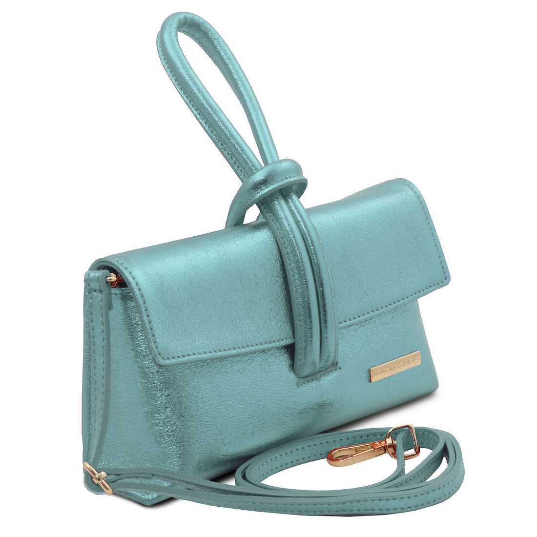 Leather handbags TL Bag - Metallic leather clutch | TL141993 San Rocco Italia