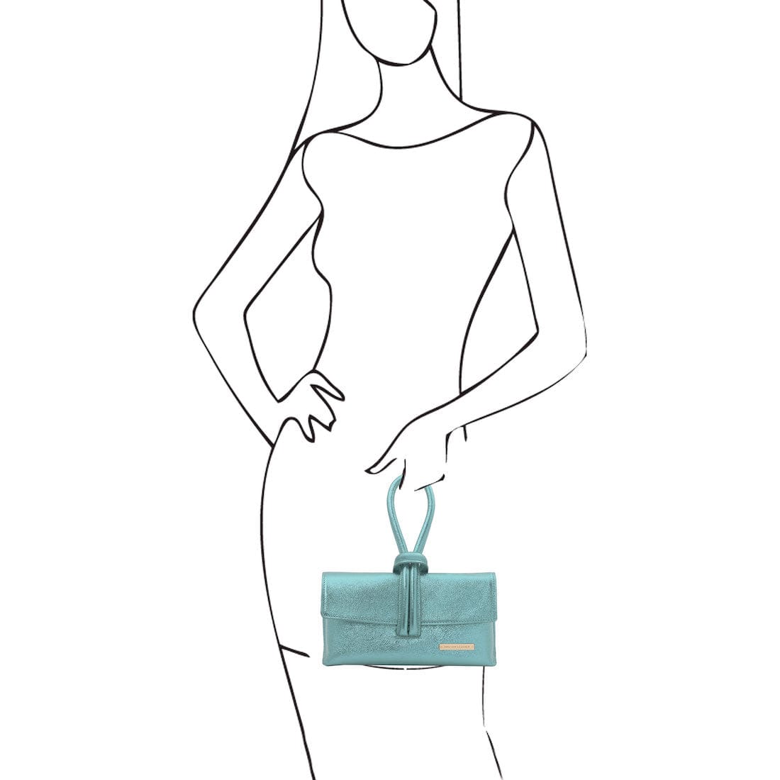 Leather handbags TL Bag - Metallic leather clutch | TL141993 San Rocco Italia