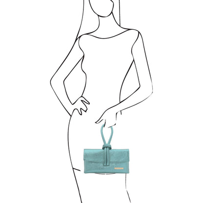 Leather handbags TL Bag - Metallic leather clutch | TL141993 San Rocco Italia