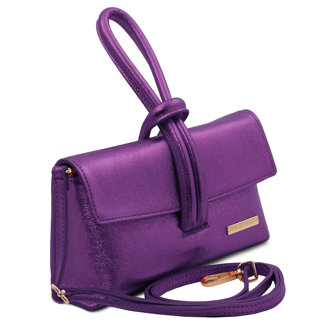 Leather handbags TL Bag - Metallic leather clutch | TL141993 San Rocco Italia