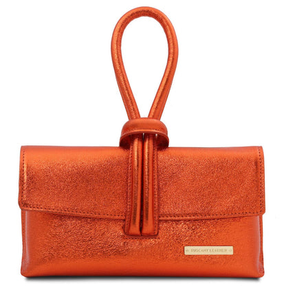Leather handbags Brandy TL Bag - Metallic leather clutch | TL141993 San Rocco Italia