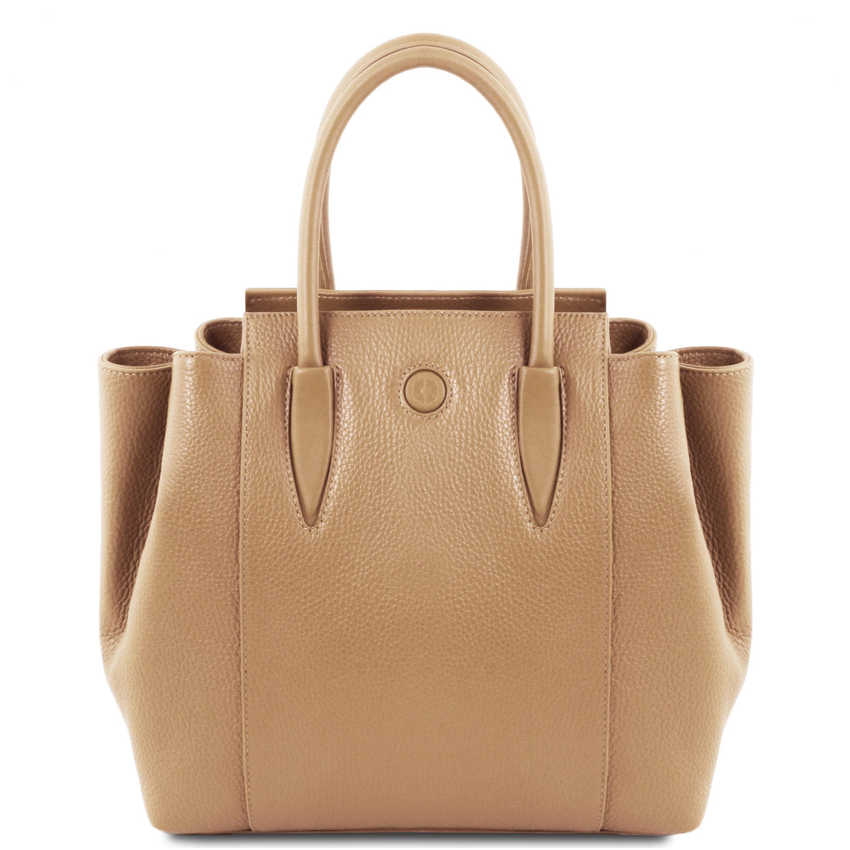 Leather handbags Champagne Tulipan - Italian leather handbag | TL141727 San Rocco Italia