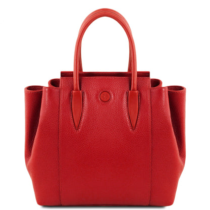 Leather handbags Lipstick Red Tulipan - Italian leather handbag | TL141727 San Rocco Italia