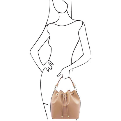 Leather handbags Vittoria - Italian leather bucket bag | TL141531 San Rocco Italia
