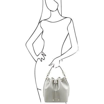 Leather handbags Vittoria - Italian leather bucket bag | TL141531 San Rocco Italia
