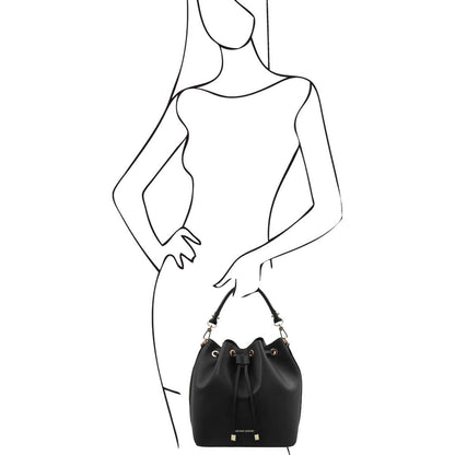 Leather handbags Vittoria - Italian leather bucket bag | TL141531 San Rocco Italia