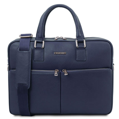 Leather laptop bags Dark Blue Treviso - Leather laptop briefcase | TL141986 San Rocco Italia