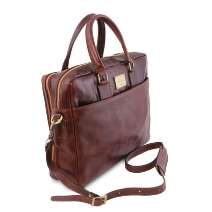 Bolsos de piel para portátil Urbino - Maletín de piel para portátil con 2 compartimentos y bolsillo delantero | TL141894 San Rocco Italia