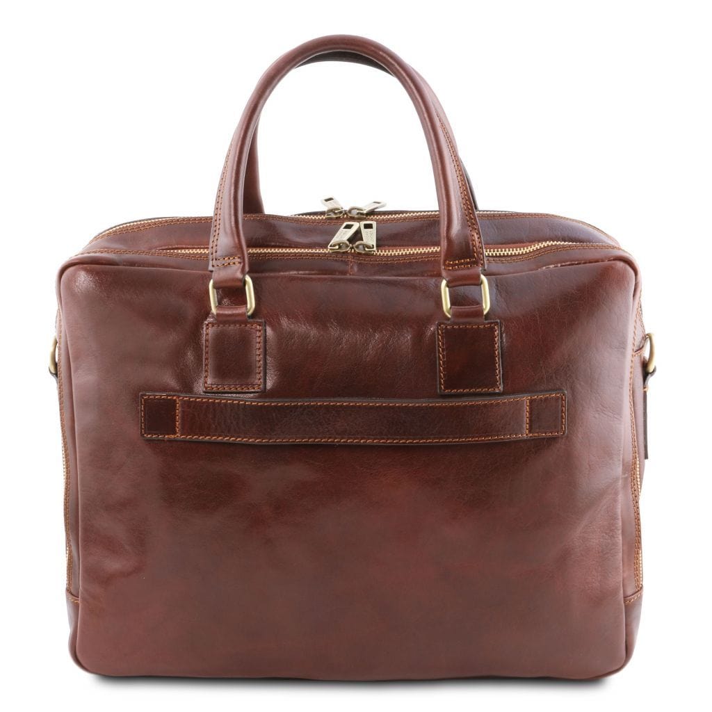 Bolsos de piel para portátil Urbino - Maletín de piel para portátil con 2 compartimentos y bolsillo delantero | TL141894 San Rocco Italia