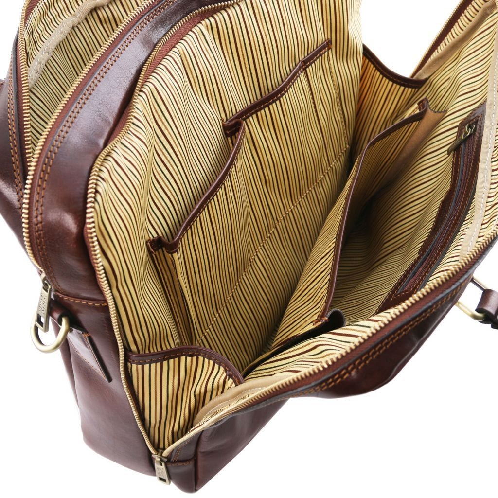 Bolsos de piel para portátil Urbino - Maletín de piel para portátil con 2 compartimentos y bolsillo delantero | TL141894 San Rocco Italia