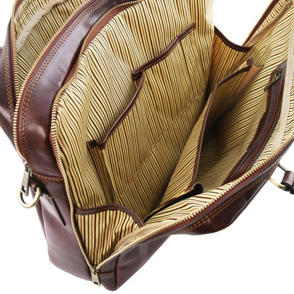 Bolsos de piel para portátil Urbino - Maletín de piel para portátil con 2 compartimentos y bolsillo delantero | TL141894 San Rocco Italia
