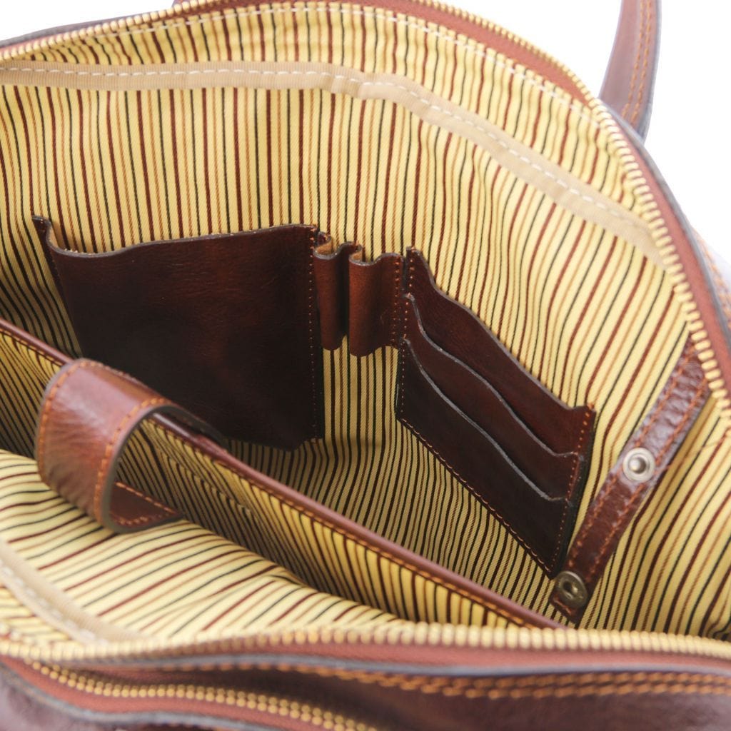 Bolsos de piel para portátil Urbino - Maletín de piel para portátil con 2 compartimentos y bolsillo delantero | TL141894 San Rocco Italia