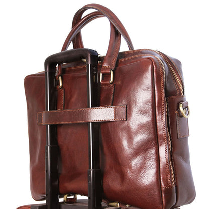 Bolsos de piel para portátil Urbino - Maletín de piel para portátil con 2 compartimentos y bolsillo delantero | TL141894 San Rocco Italia