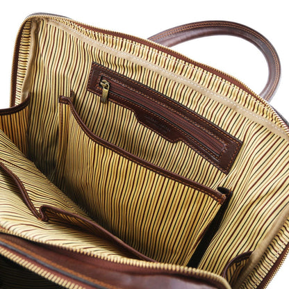 Bolsos de piel para portátil Urbino - Maletín de piel para portátil con 2 compartimentos y bolsillo delantero | TL141894 San Rocco Italia