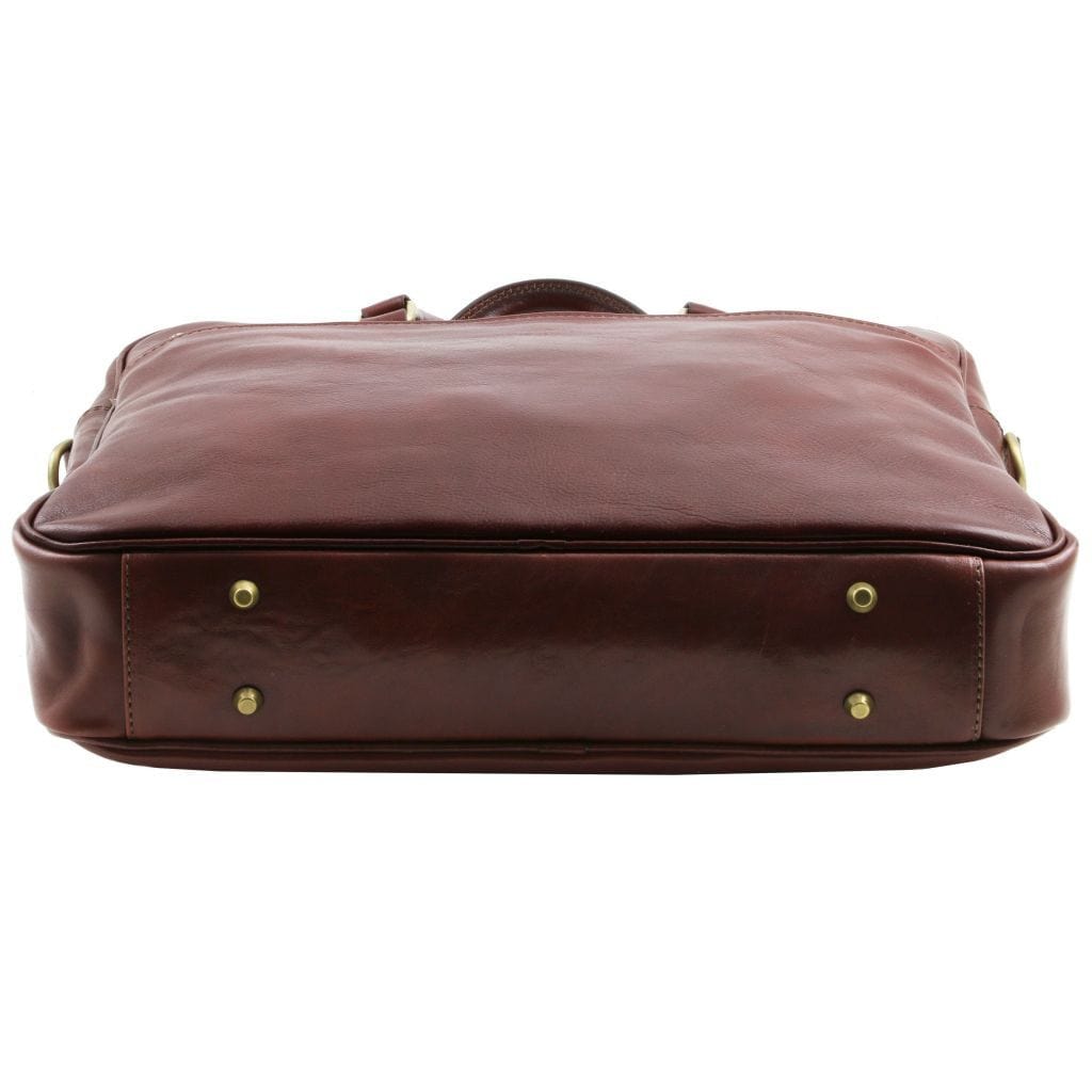 Leather laptop bags Urbino - Leather laptop briefcase with front pocket | TL141241 San Rocco Italia