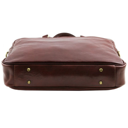 Leather laptop bags Urbino - Leather laptop briefcase with front pocket | TL141241 San Rocco Italia