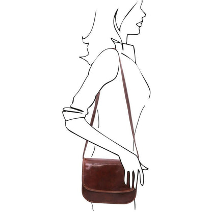 Leather shoulder bags Greta - Lady leather saddle bag | TL141958 San Rocco Italia