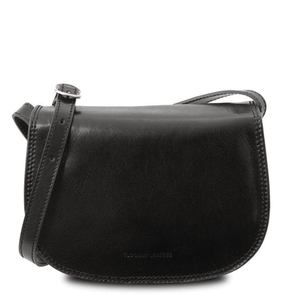 Leather shoulder bags Black Isabella - Lady leather saddle bag | TL9031 San Rocco Italia