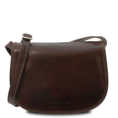 Leather shoulder bags Dark Brown Isabella - Lady leather saddle bag | TL9031 San Rocco Italia
