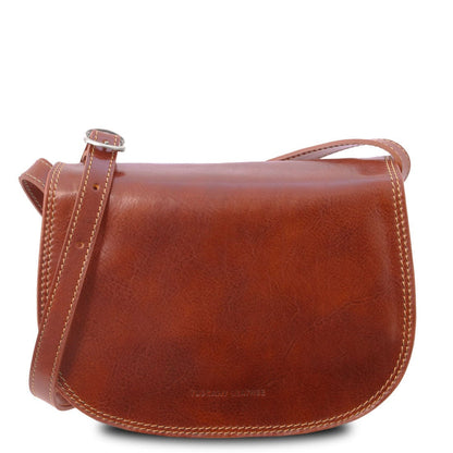 Leather shoulder bags Honey Isabella - Lady leather saddle bag | TL9031 San Rocco Italia