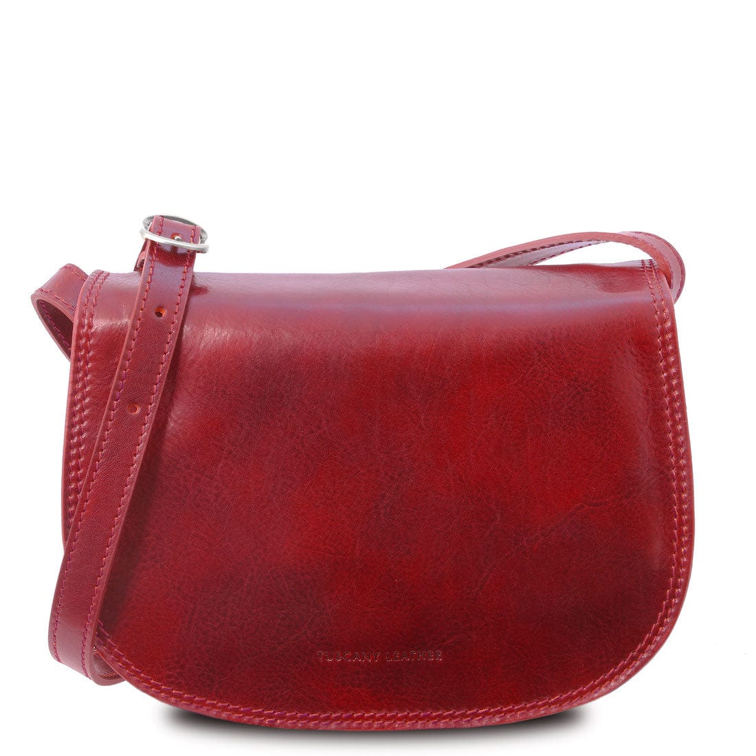 Leather shoulder bags Red Isabella - Lady leather saddle bag | TL9031 San Rocco Italia