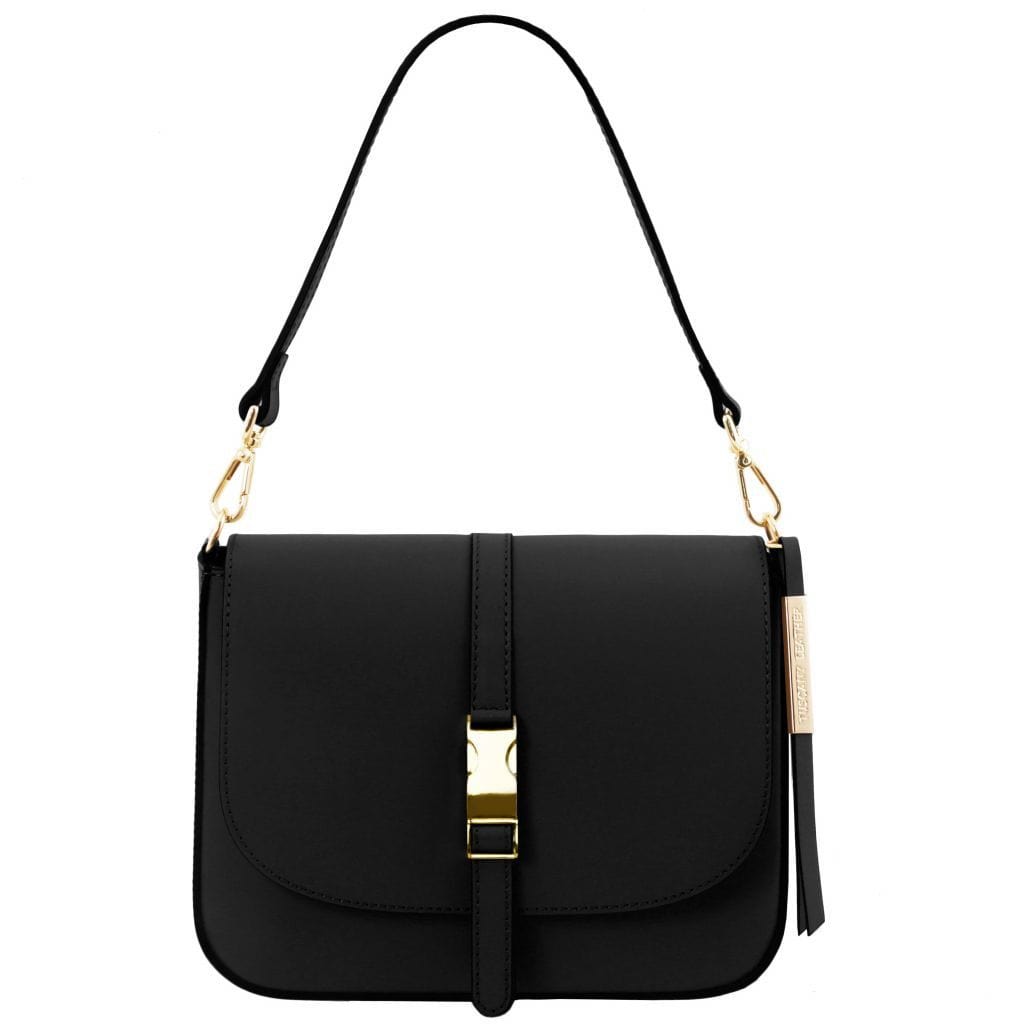 Bolsos de hombro de piel Negro Nausica - Bolso de hombro italiano de piel | TL141598 San Rocco Italia