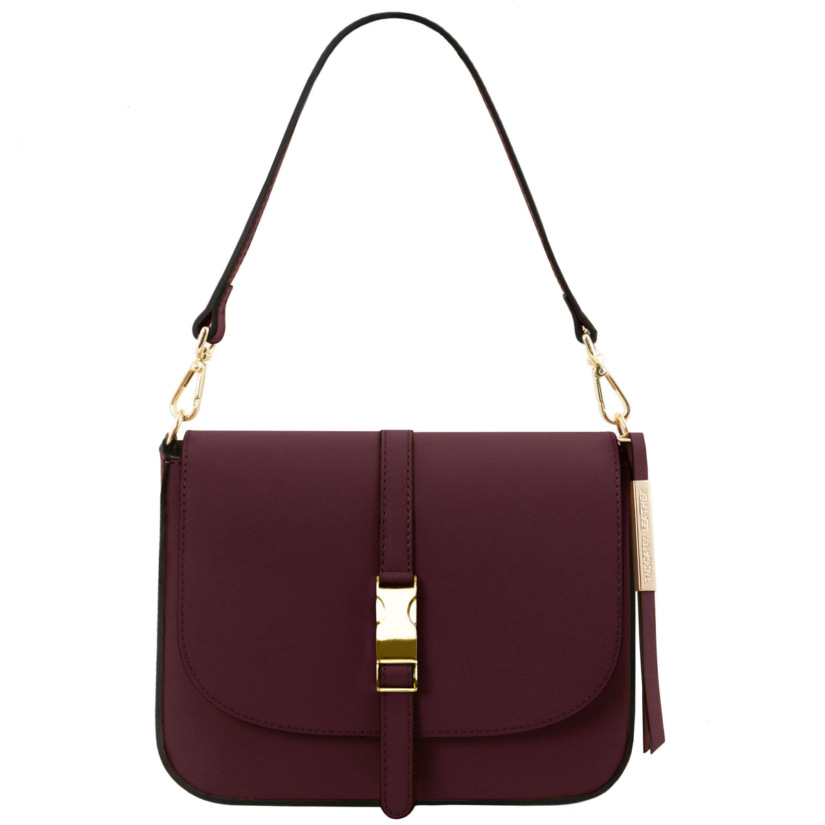 Bolsos de hombro de piel Burdeos Nausica - Bolso de hombro italiano de piel | TL141598 San Rocco Italia