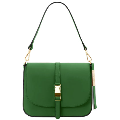 Bolsos de hombro de piel Verde Nausica - Bolso de hombro italiano de piel | TL141598 San Rocco Italia