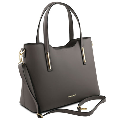 Leather shoulder bags Olimpia - Italian leather tote | TL141412 San Rocco Italia