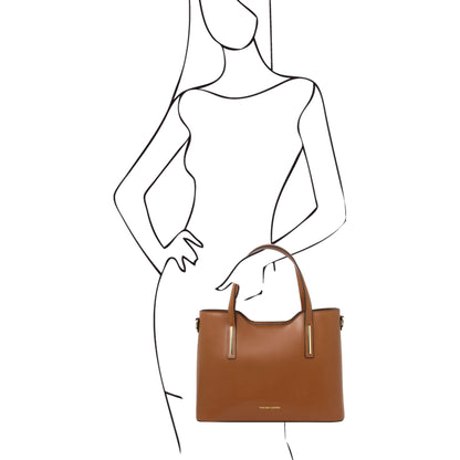 Leather shoulder bags Olimpia - Italian leather tote | TL141412 San Rocco Italia