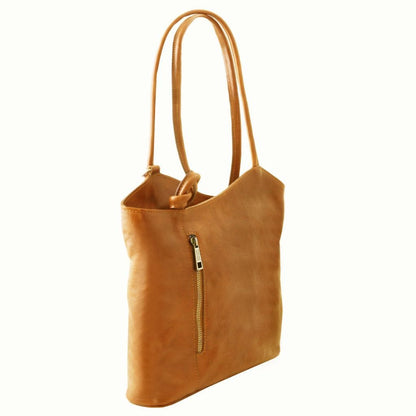 Leather shoulder bags Patty - Italian leather convertible 2-in-1 backpack shoulder bag | TL141497 San Rocco Italia