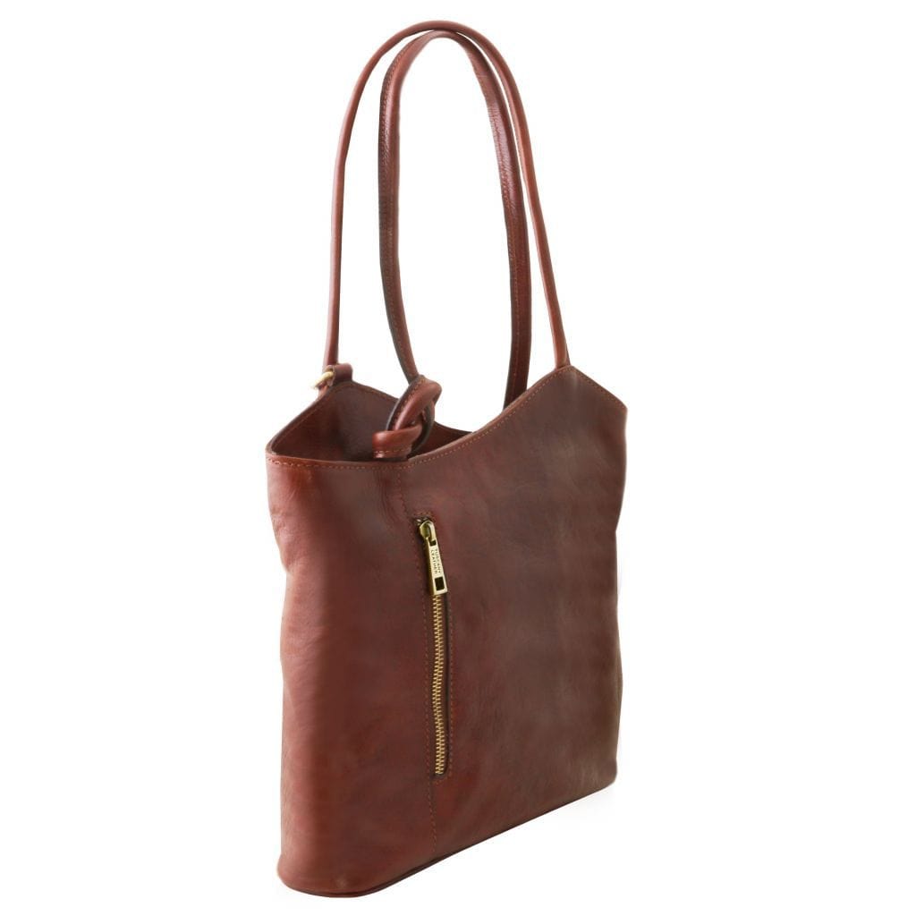 Leather shoulder bags Patty - Italian leather convertible 2-in-1 backpack shoulder bag | TL141497 San Rocco Italia