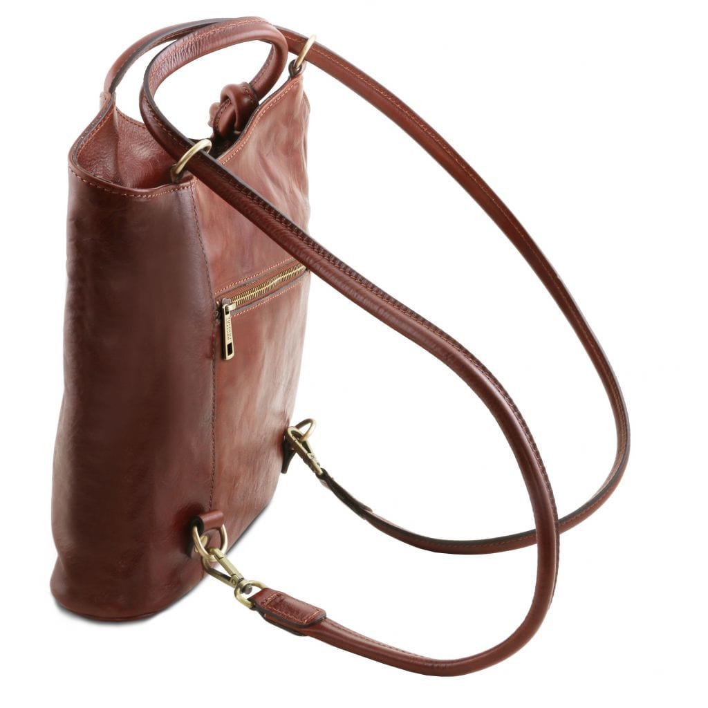 Leather shoulder bags Patty - Italian leather convertible 2-in-1 backpack shoulder bag | TL141497 San Rocco Italia
