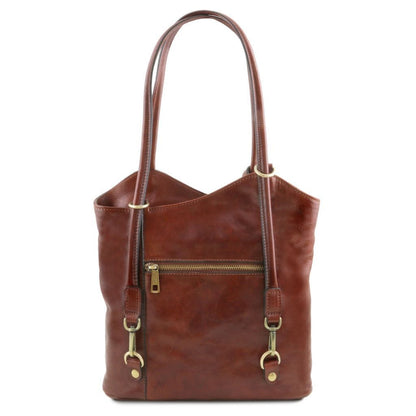 Leather shoulder bags Patty - Italian leather convertible 2-in-1 backpack shoulder bag | TL141497 San Rocco Italia