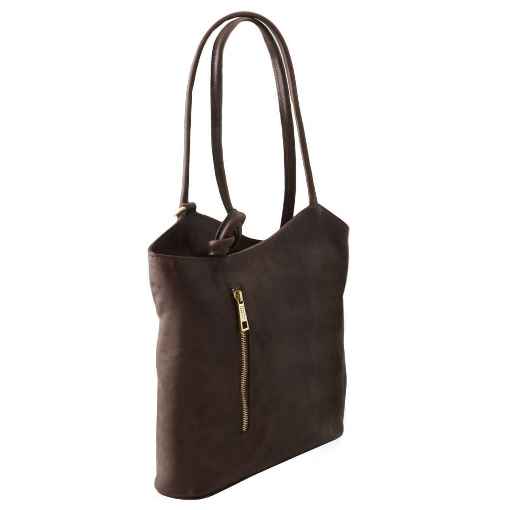 Leather shoulder bags Patty - Italian leather convertible 2-in-1 backpack shoulder bag | TL141497 San Rocco Italia