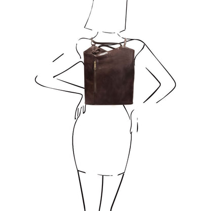 Leather shoulder bags Patty - Italian leather convertible 2-in-1 backpack shoulder bag | TL141497 San Rocco Italia