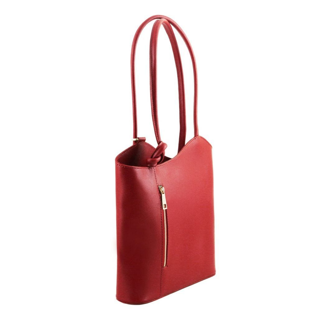 Leather shoulder bags Patty - Saffiano leather convertible 2-in-1 backpack shoulder bag | TL141455 San Rocco Italia