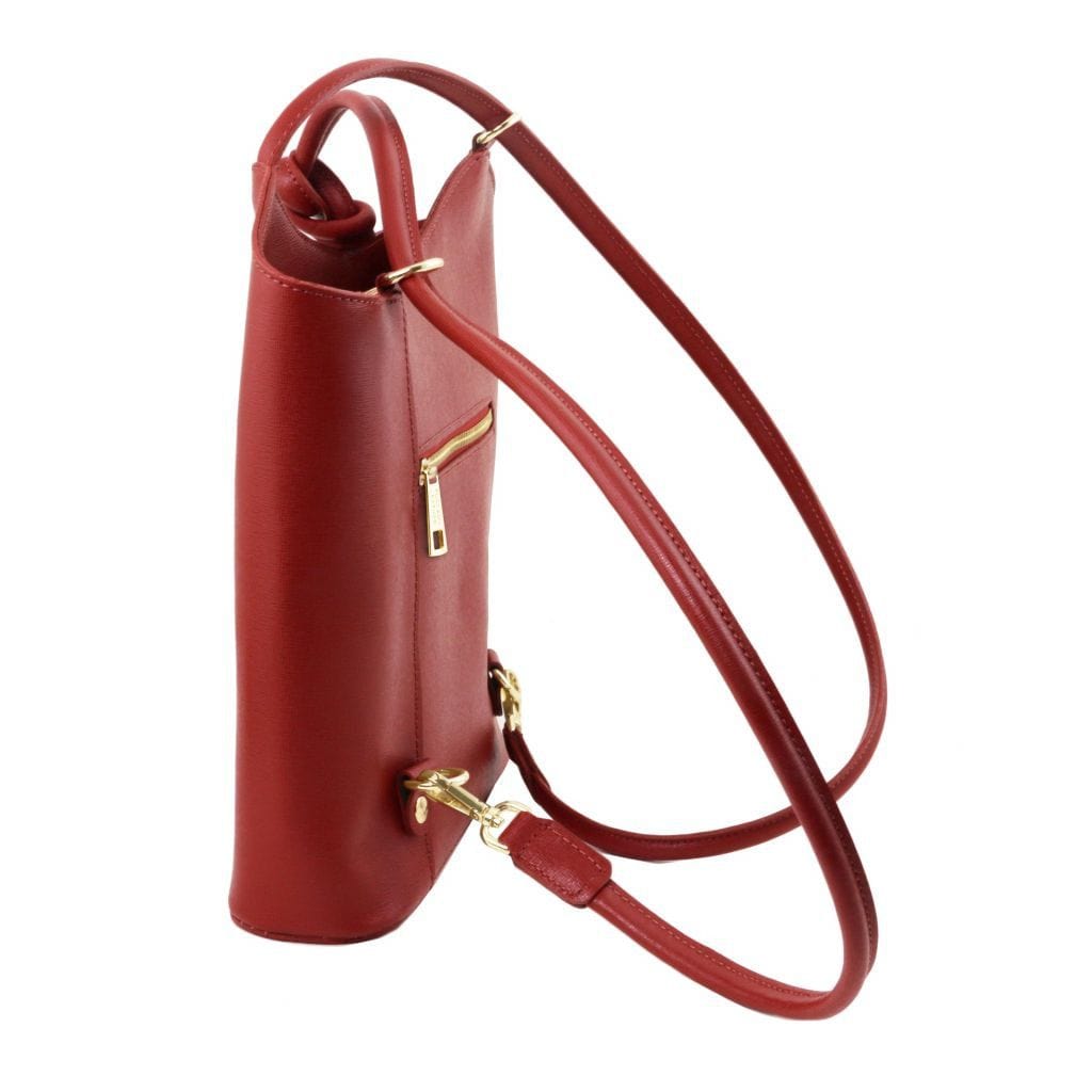 Leather shoulder bags Patty - Saffiano leather convertible 2-in-1 backpack shoulder bag | TL141455 San Rocco Italia
