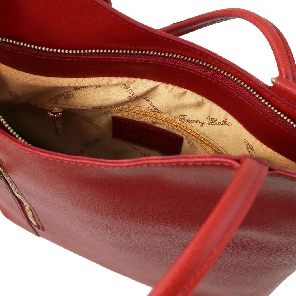 Leather shoulder bags Patty - Saffiano leather convertible 2-in-1 backpack shoulder bag | TL141455 San Rocco Italia
