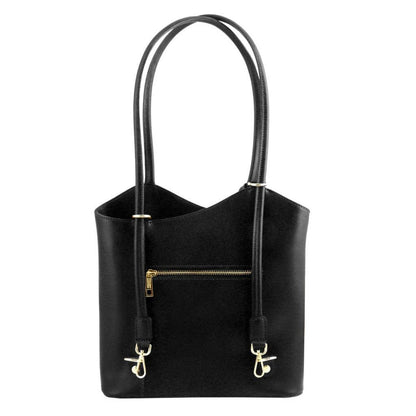 Leather shoulder bags Patty - Saffiano leather convertible 2-in-1 backpack shoulder bag | TL141455 San Rocco Italia