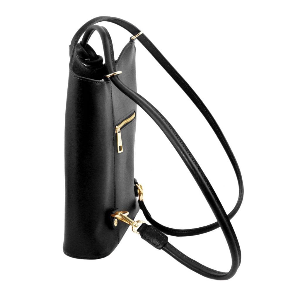 Leather shoulder bags Patty - Saffiano leather convertible 2-in-1 backpack shoulder bag | TL141455 San Rocco Italia