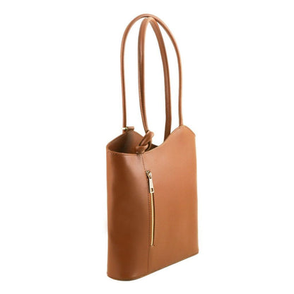 Leather shoulder bags Patty - Saffiano leather convertible 2-in-1 backpack shoulder bag | TL141455 San Rocco Italia