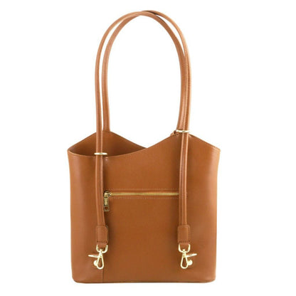 Leather shoulder bags Patty - Saffiano leather convertible 2-in-1 backpack shoulder bag | TL141455 San Rocco Italia