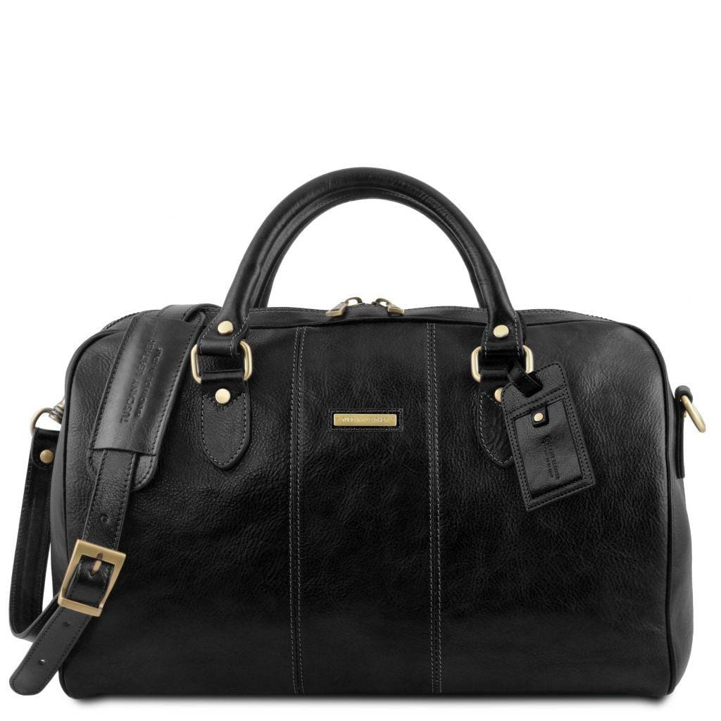 Sacs de voyage en cuir Noir Lisbona - Sac de voyage en cuir - Petite taille | TL141658 San Rocco Italia