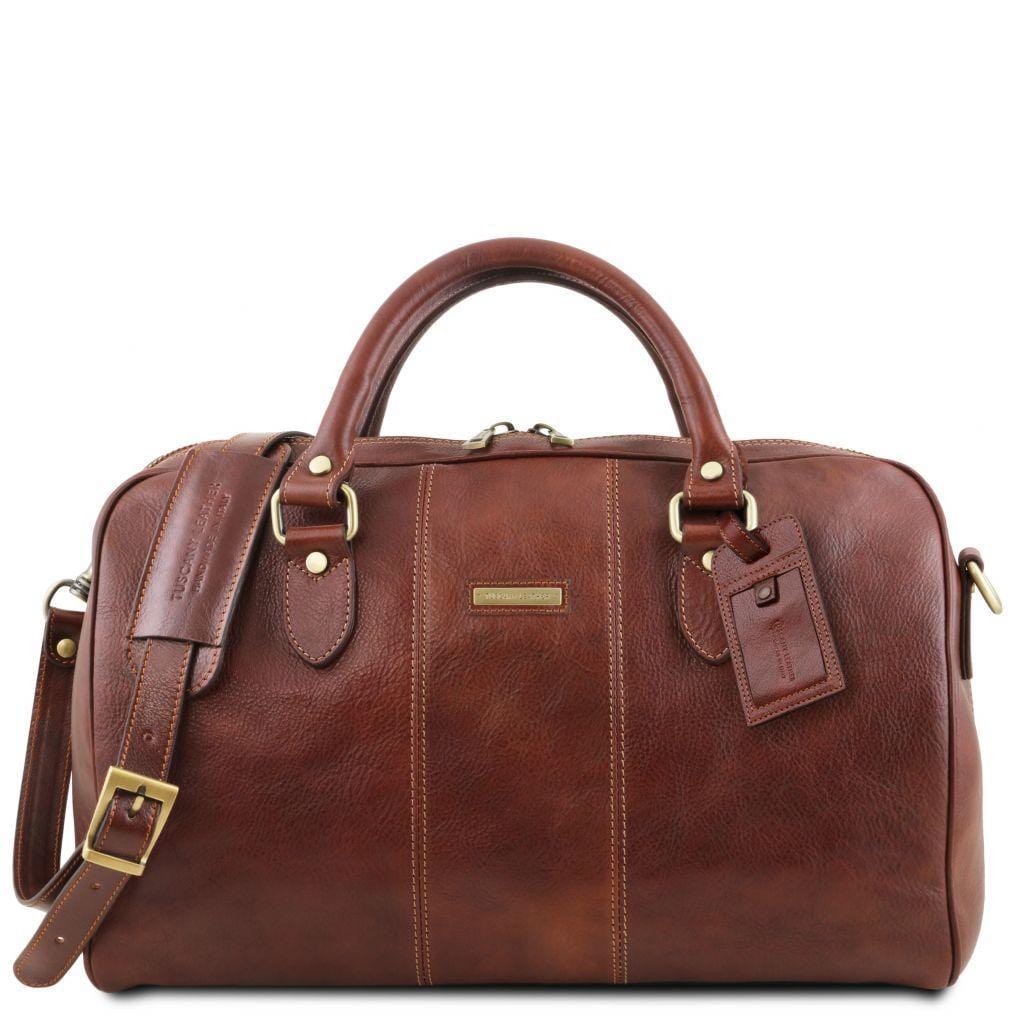 Sacs de voyage en cuir Marron Lisbona - Sac de voyage en cuir - Petite taille | TL141658 San Rocco Italia